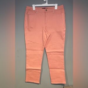 Womens Gloria Vanderbilt Stretch Amanda 2.0 Slim Leg Size 14 Coral Jeans